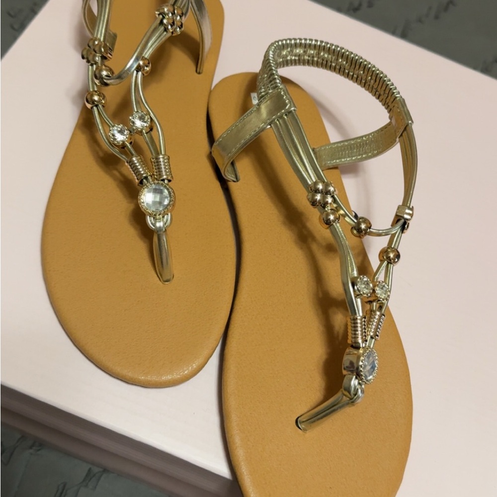 Elegant Gold Women's Sandals